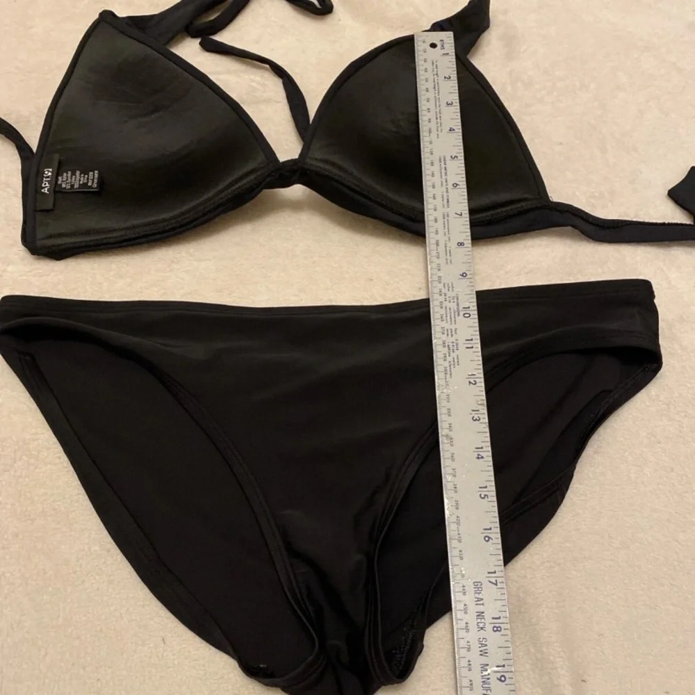 Sophisticated Black Halter Bikini Set